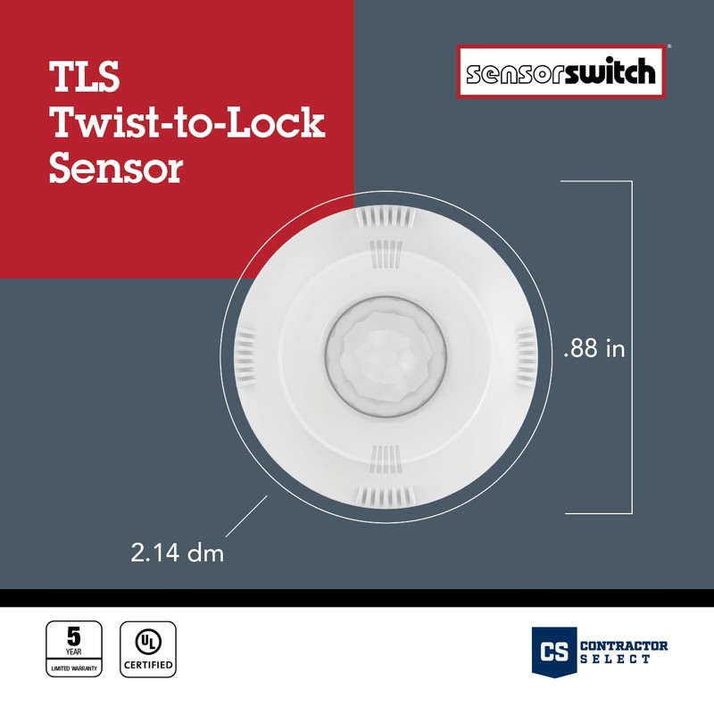 Sensor Switch Twist-to-Lock Motion Sensor, Easy to Install Daylight and