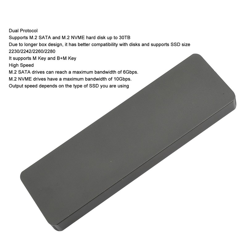 M.2 NVME PCIE NGFF SATA SSD Enclosure USB3.1 Gen2 Type