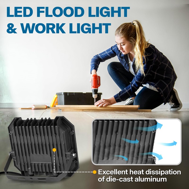 Leddictive 2 Pack LED Flood Lights Outdoor, 200W 20000LM Super