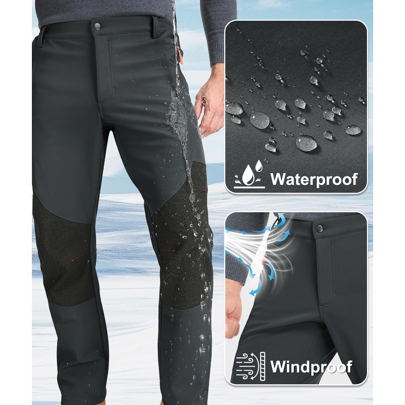Zoofly - Pantalones de invierno para hombre, impermeables, con forro