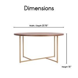 Adore Decor INES Coffee Table, Walnut Brown