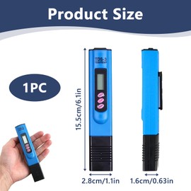 TDS Meter Digital Water Tester, Water Quality Tester, LCD Display, 0-9990 PPM Measurement Range, 2% Accuracy, Compact and Portable for Drinking Water Aquariums Pools Spas Hydroponics Laboratory Use
