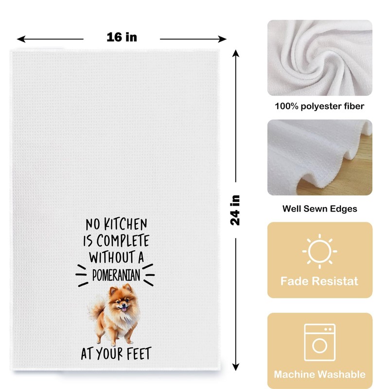 Qpenm Pomeranian Gifts Kitchen Towels, Pomeranian Gifts for Women Dish
