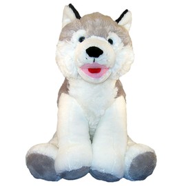 Stuffems Toy Shop Record Your Own Plush 16 inch Husky - Ready to Love in A Few Easy Steps