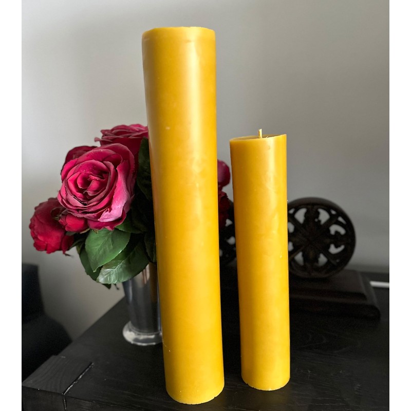 Handmade 100% Pure Beeswax Pillar Candles 100% Cotton Wick BIG