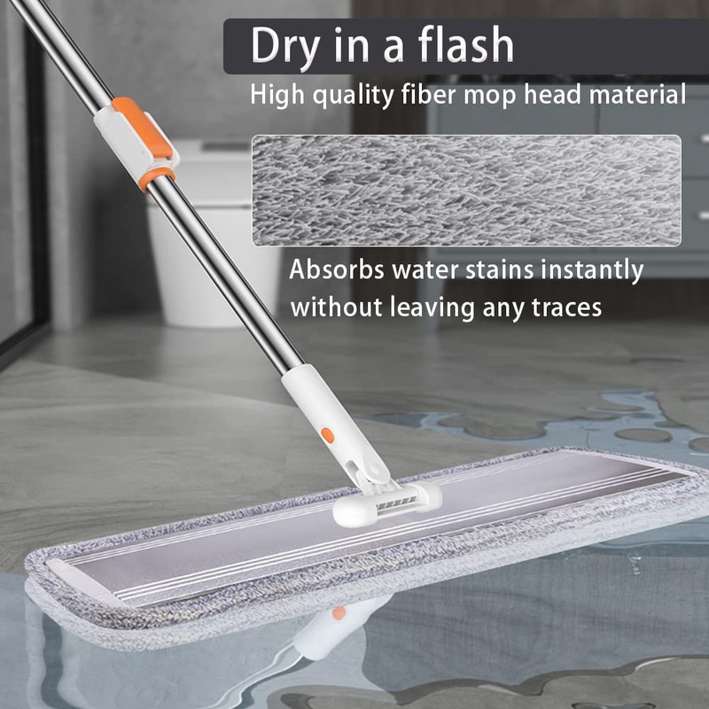 Flat Mop for Cleaning Floors Heavy Duty Microfiber Wet Mop
