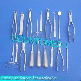 ODM 20 PCS DENTAL ORAL SURGERY EXTRACTING KIT SURGICAL INSTRUMENTS GOLD HANDLE