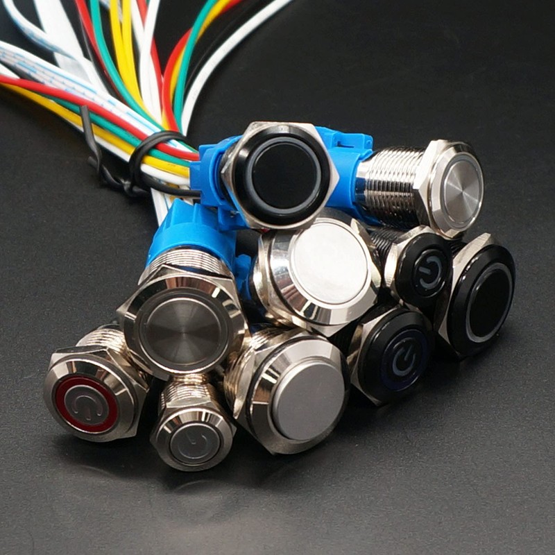 weideer 12mm Momentary Push Button Switch Metal Chassis Switch Waterproof