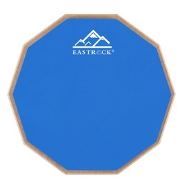EASTROCK 8 Inches Practice Drum Pad, Double Sided Drum Pad, Silicone Dumb Drum for Beginners,Blue