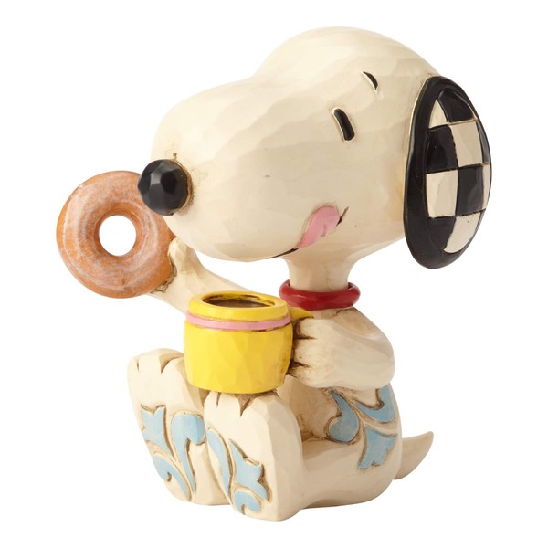 Enesco Peanuts by Jim Shore Snoopy Donuts and Coffee Miniature Figurine, 3 Inch, Multicolor