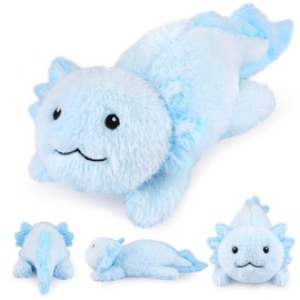 Leokawin Weighted Axolotl Plush,Blue Weighted Stuffed Animals Cute Animal Plush Pillows,Soft Small Weighted Stuffed Animal Birthday Gifts for Kids Boys Girls 10 Inch,0.82 Lbs