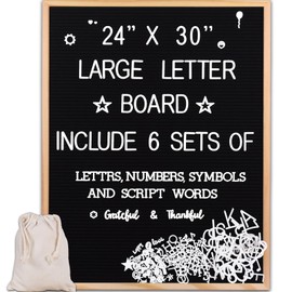 Large Felt Letter Board 24x30 Inch with 6 Sets of Letters Felt Message Board Wooden Frame Letter Board for Baby Announcements, Milestones, Wall Mount Menu & Office Decor