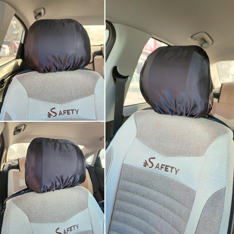 2 Pack Satin Car Headrest Cover Hair-Saving Satin Headrest Cover