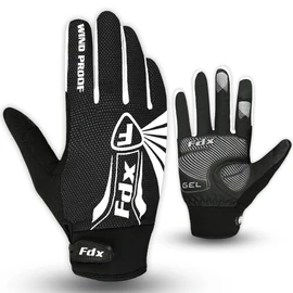 FDX Full Finger Winter Cycling Gloves, Thermal Warm, Water Resistant, Windproof, Anti- Shocking Gel Padded Palms, Touchscreen, Breathable Anti-Slip Men Women MTB, Racing, Riding, Running, (White XXL)