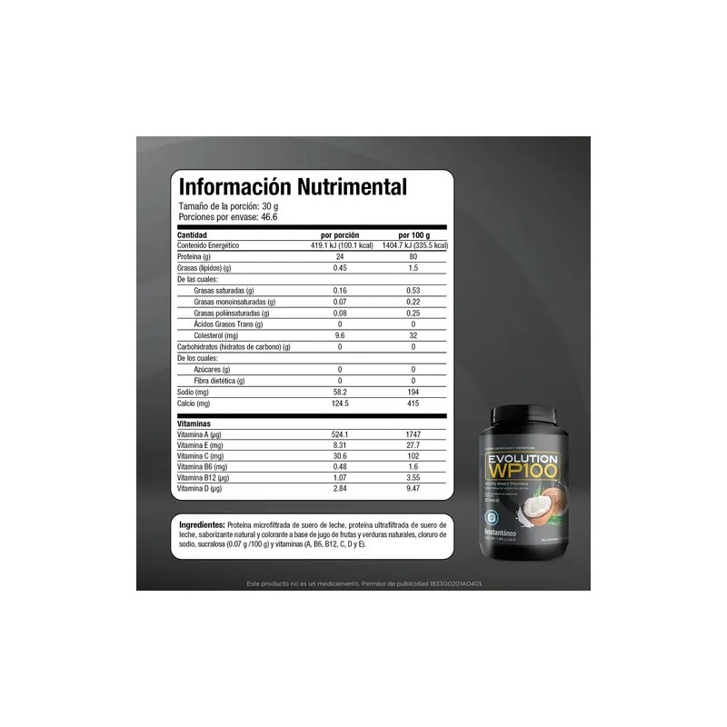 Evolution Wp100 - Bote De Coco De 1400 G
