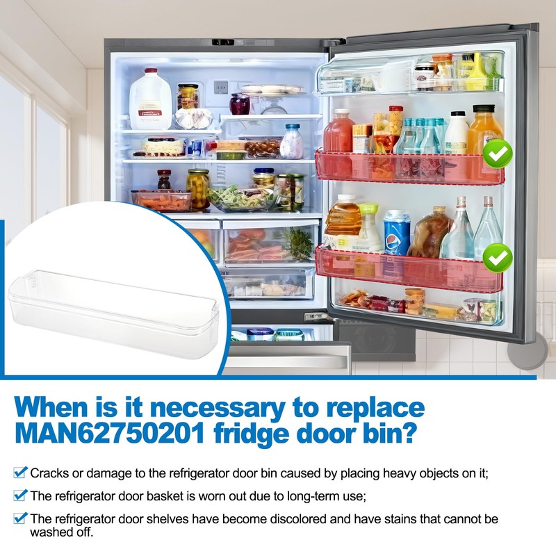 UPGRADED MAN62750201 Refrigerator Door Basket Compatible With LG Kenmore LDCS22220S