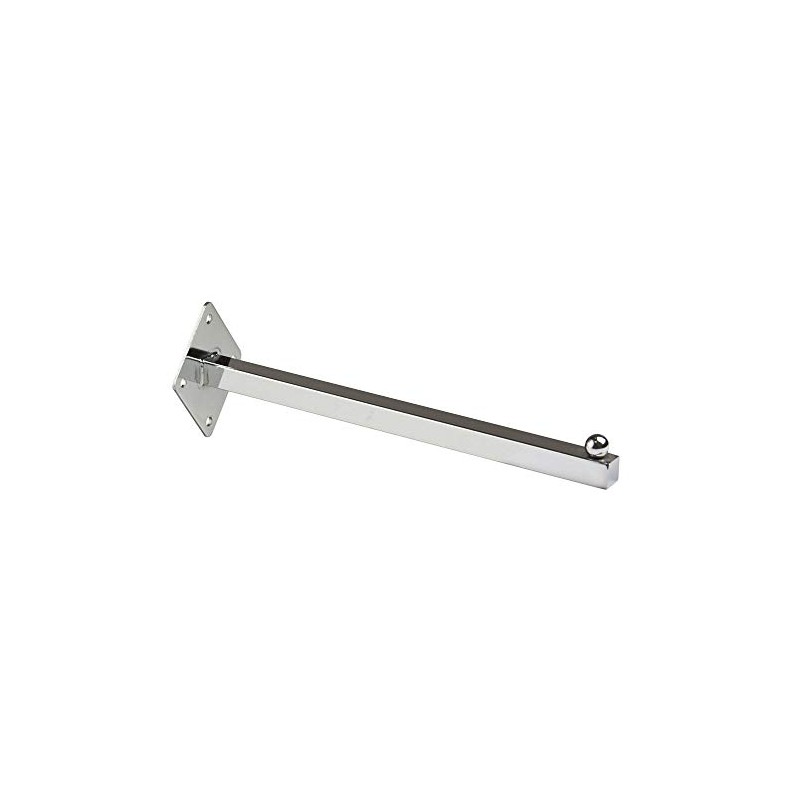 12" Wall Mount Straight Square Tube Faceout Hook, Heavy Duty
