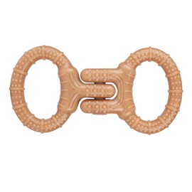 SUSSEXHOME Molar Teeth Indestructible Dog Chew Toy - Long Lasting Dog Chew Toys for Aggressive Chewers - Natural Rubber & Food-Grade Nylon - Deep Cleaning Teething Toy for Big Pets - Brown