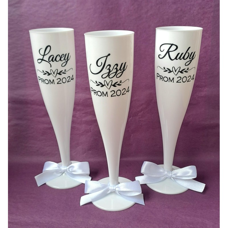 Bridal/Hen Do Reusable Champagne/Prosecco Flutes - Printed with Any Name