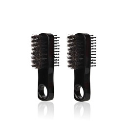 Fhandong Double-Sided Men's Beard Brush, 2-Pack, Black, Detangles & Styles All Hair Types, Unisex, Adults