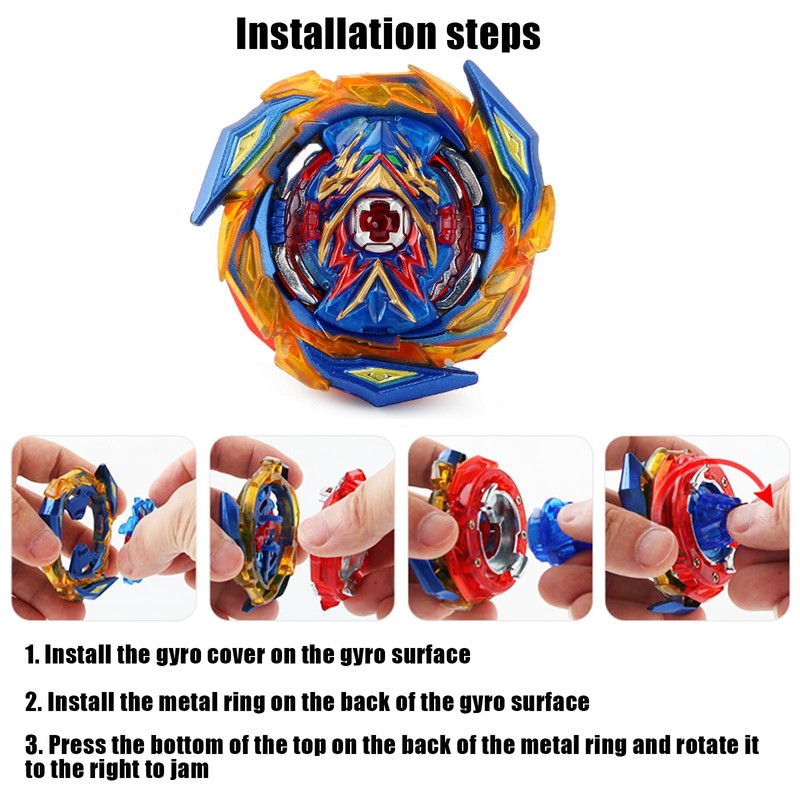 mlywd Spinning Tops Set With Launcher, 4D Metal Fusion Bey