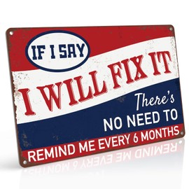 PAIION Garage Signs for Men, Man Cave Decor, Funny Metal Sign, Vintage Tin Sign -I will Fix It 8x12 Inch