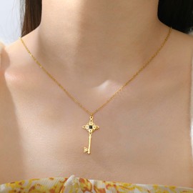 UNIFT Witches Knot Necklace for Women Pendant Necklace Celtic Cross Witch Jewelry Witches Celtic Knot Charm Stainless Jewelry Good Luck Gift (monolayer, gold)