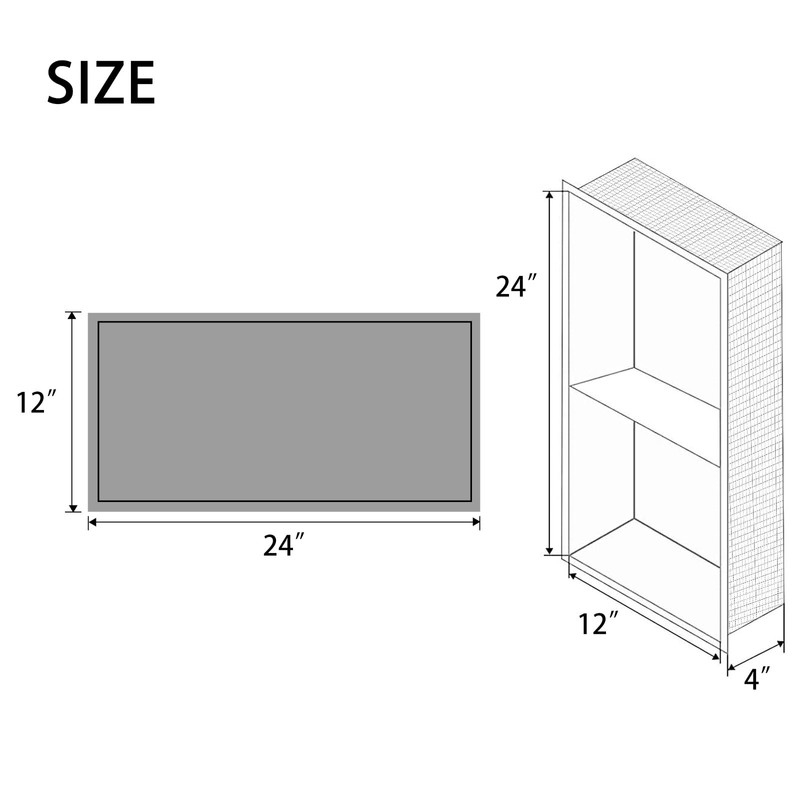 SaniteModar Shower Niche 12" X 24", Brushed Gold Stainless Steel