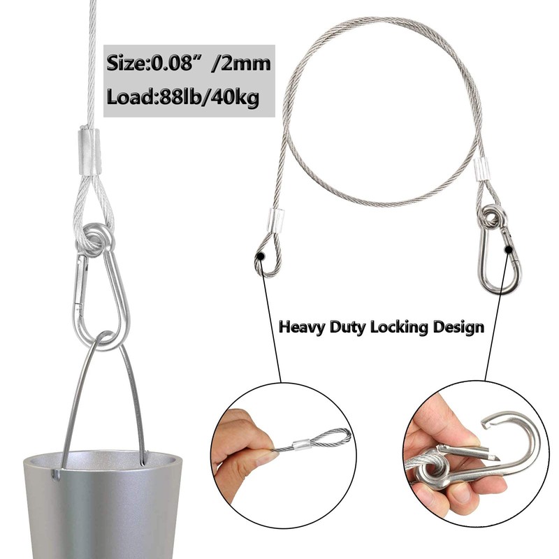 Safety Cable Lock, Stainless Steel Cable with Loops Heavy Duty