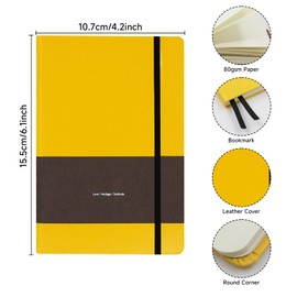 TUNJILOOL Notebook A6, 2 Piece Notebook Set, 192 Pages Notebooks Hardcover, Premium 80gsm Papie Thickness, PU Hard Cover Notebook, Bullet Diary Chequered, Blank & Dot Grid Journal Notepad