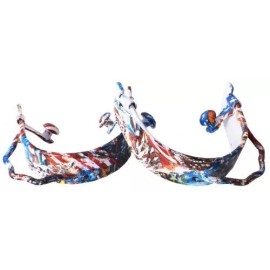 Showman Western BUMPER SPURS American Pride RED WHITE BLUE Aluminum 3.5" Boot Width