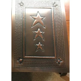Star Cabinet Panel Insert Tin Rustic Primitive Country Punched Pie Safe Copper