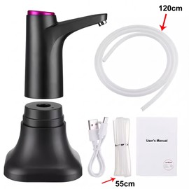 Electric Water Bottle Pump, Portable USB Rechargeable Automatic Drinking Water Dispenser with Button Control, Lightweight Water Gallon Pump for Home, Office, Camping, Outdoor Use