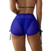 Falainetee Pantalones cortos de bikini para mujer con cordón lateral