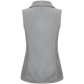 SeSe Code Casual Vest for Women Ladies Sleeveless Polar Fleece Vests Full Zip Solid Color Tops with Pockets Loose Fit Springy Comfortable Awesome Winter Outerwear Grey-1 M
