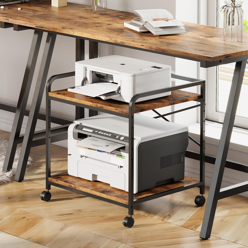 Warmiehomy Under Desk Printer Stand - Large Printer Table with