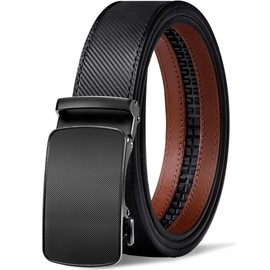 GSG SINCE 1998 Men's Ratchet Leather Dress Belt - 35cm Wide Adjustable Automatic Buckle for Dress, Jeans, Suits & Every Occasion