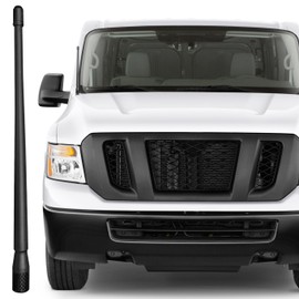 RooFox 13 Inch Antenna for Nissan NV Cargo, Nissan NV1500 NV2500 NV3500 (2013-2021), Nissan NV 1500 2500 3500 Antenna, Flexible Rubber Antenna Replacement Mast, Black