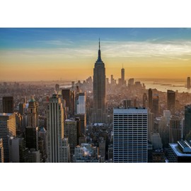 Painting Wallpaper Poster (Removable Self-stick) Afterglow of Manhattan New York City Empire State Building Character Black NYK – 001 a2 (A2 edition 594 mm × 420 mm) For Architectural Wallpaper + Weather Resistant Paint