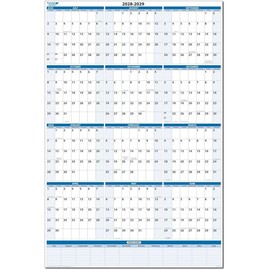 Fiscal/Academic Split Year July 2028 to June 2029 Vertical 12 Month Wall Calendar 48" x 32" - Dry & Wet Erasable with Next Year Planner Area. Complete with Fine tip Dry-erase Marker and Eraser