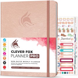 Clever Fox Planner PRO – Weekly & Monthly Life Planner to Increase Productivity, Time Management and Hit Your Goals, 8.5x11″ (Rose Gold)