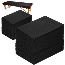 100 PCS 31" X 79"Thick Soft Massage Table Sheets Sets Disposable SPA Bed Sheets Non Woven Fabric Lash Bed Cover (Black)