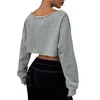 Remidoo Women's Off the Shoulder Cropped Sweatshirt Asymmetrical Neck Long