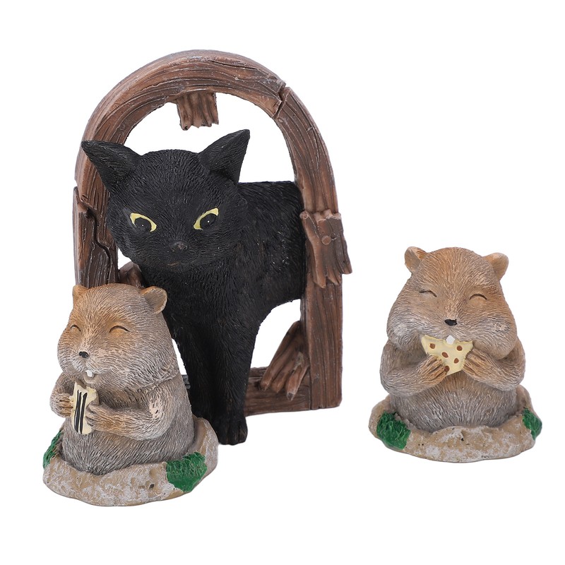 3 Pcs Gopher Ornaments Resin Simulation Animal Cat Gopher Garden