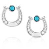 Montana Silversmiths Western Lifestyle Horseshoe Earrings (Destined Luck Turquoise Crystal)