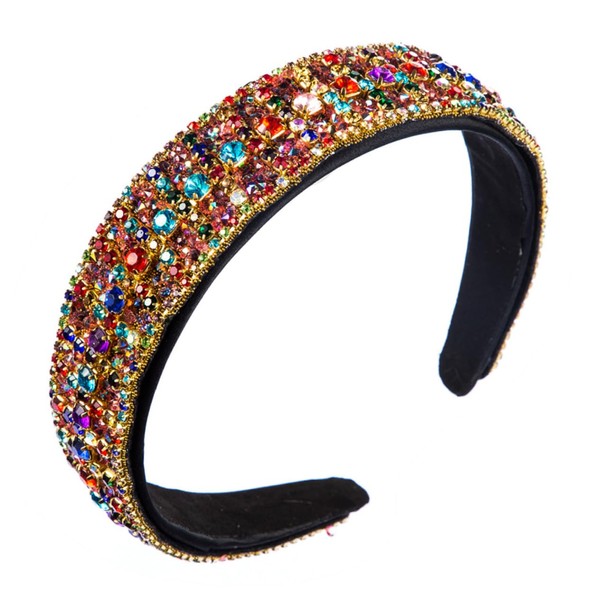 Minkissy Jewelled Hair Band Wide Fashion Headband Rhinestone Head Hoop