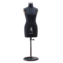 lavandeform Half Scale Dress Form（Not Adult Full Size） 1:2 Miniature Sewing Half Size Mannequin. straightly into Body Inside, Fully Pinnable Dressmaker Dummy. (Black)