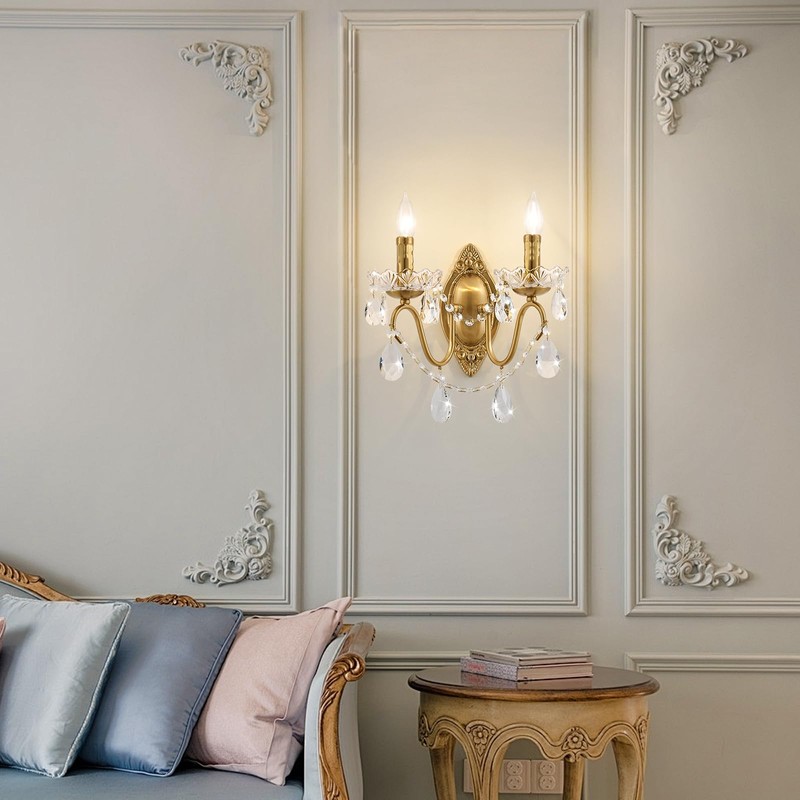 Ondersley Crystal Wall Sconce, Gold Wall Sconces, Gold Sconces Wall