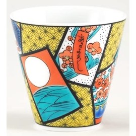 Kutani Ware, Good luck chocolate flower card(KSO-05) Tiny Ceramic Cup