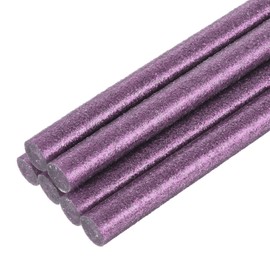 sourcing map Mini Hot Glue Sticks for Glue Gun 0.43-inch x 8-inch Glitter Purple 6pcs